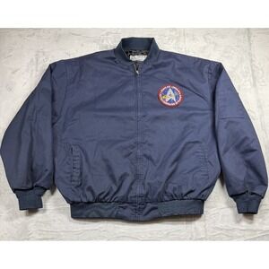 Aramark Starfleet Command Bomber Jacket 2XLR Navy Quilted Star Trek Style